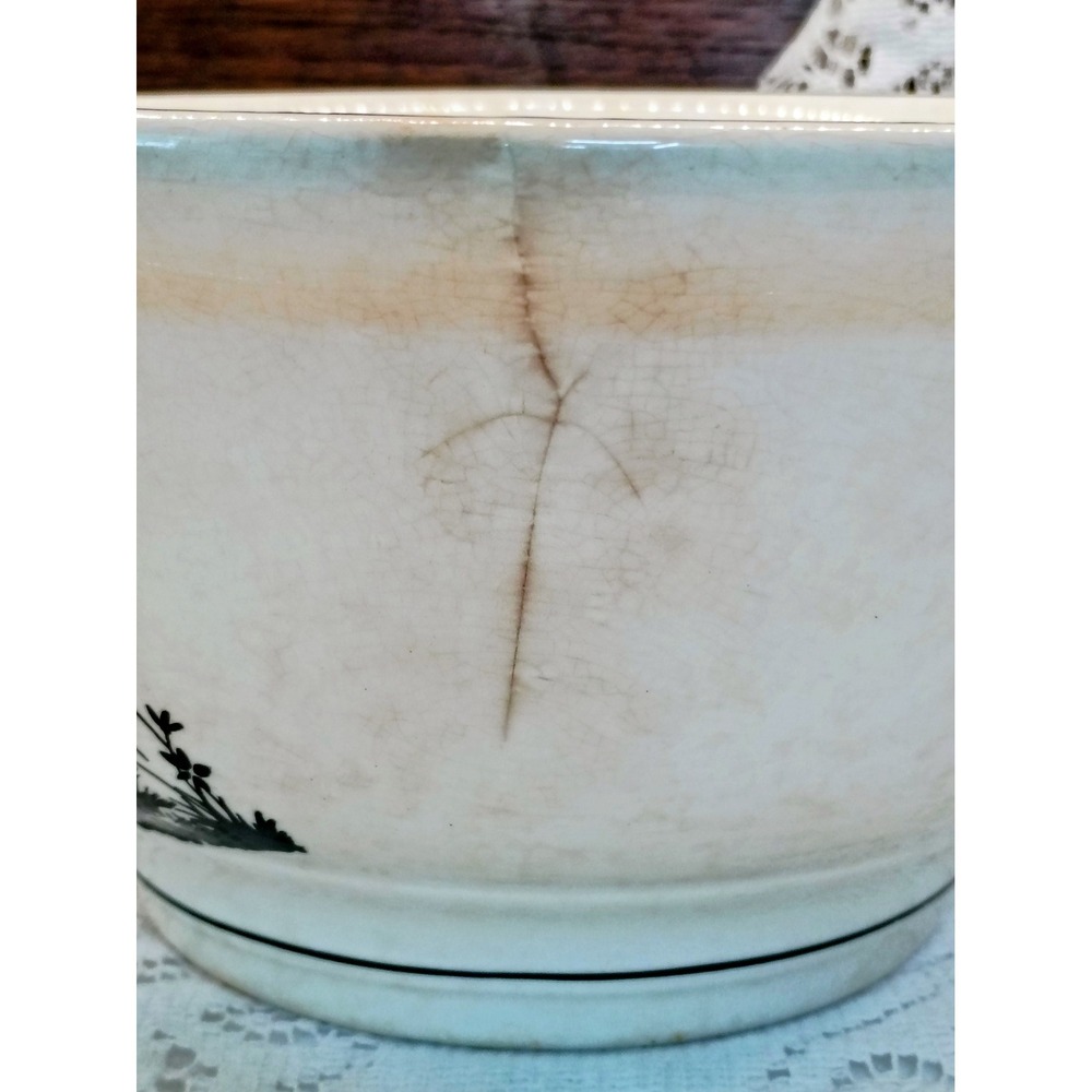 Vintage Harker Pottery Hotoven Silhouette Mixing Bowl 10 Inch Colonial Garden - Picture 3 of 10